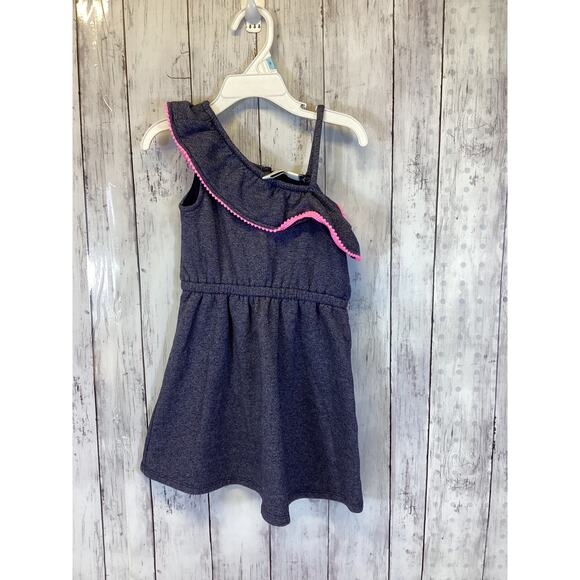 Janie and Jack Girl's Blue & Pink One-Shoulder Dress Size 3 - Picture 2 of 5